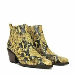 Sam Edelman NEW Winona Yellow Tropical Snake Leather Booties